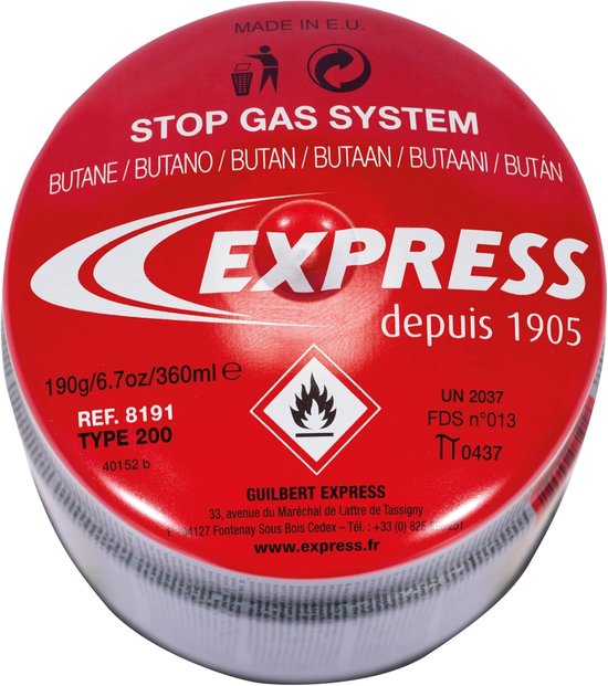 Gas cartridge 8191 - 190 g - Stop Gas System - Geschikt voor soldeerlampen - ShopVlot