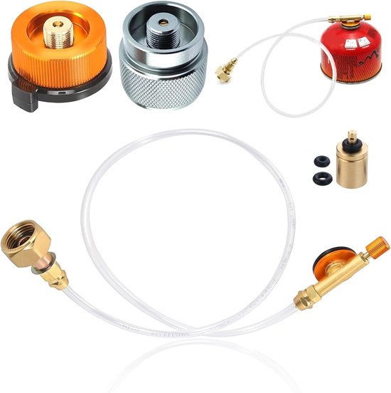 Gas cartridge adapter - hoogwaardig messing - herbruikbaar - veilig en lekvrij - ShopVlot