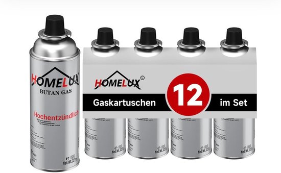 Gas Cartridge - Butaangas - Gasflessen - Gasbussen - Butaan Gasbussen - Navulling - 227g - 12 Stuks - Noodpakket- camping-outdoor-Butaan gasbussen - 12 stuks voordeelverpakking van Merkloos