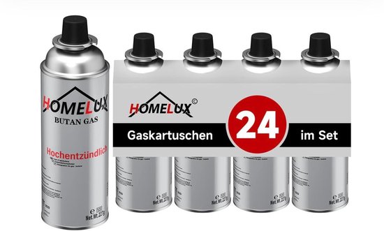 Gas Cartridge - Butaangas - Gasflessen - Gasbussen - Butaan Gasbussen - Navulling - 227g - 24 Stuks - Noodpakket- camping-outdoor-Butaan gasbussen - 24 stuks voordeelverpakking van Merkloos