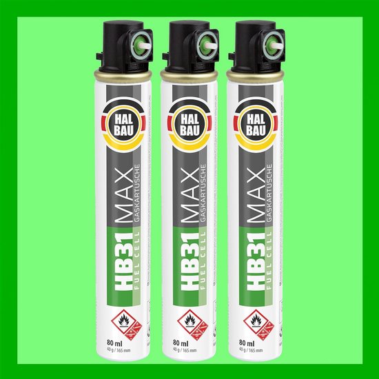 Gas Cartridge Set - Brandstof Cans - Gereedschap Aansturen - Drievoudige Verpakking - 165 mm 80 ml