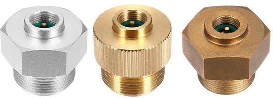 Gas Converter Adapter - MAPP Propaan - Kamperen Buiten - Koper Aluminium - 30mm - Zilver