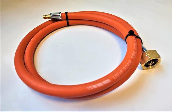 Gas hose propane butane, 500 cm (5 m), DN 5 type 21 (Dorn) - 21.8 inch left, quick connection LKS, propane gas hose, gas pants for connecting a 11 kg bottle