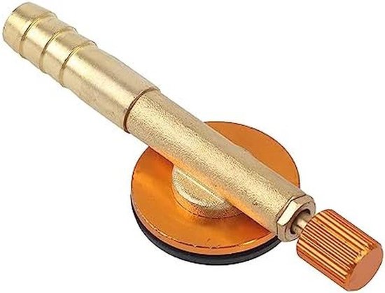 Gas Refill Adapter - Gas Filling Valve - Outdoor Camping - Brass Construction - 78 mm - Red