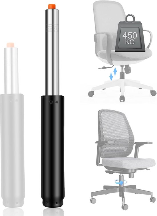 Gas Strut Spring, 450 kg, Gas Strut Spring, Office Chair, Gas Pressure Damper for Swivel Chairs, 310 mm-455 mm, Height - ShopVlot
