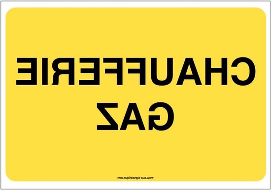 Gas Verwarmingsbord - Waarschuwingsbord - Veiligheid Aangeven - Zelfklevend Vinyl - 150x105 mm - Wit