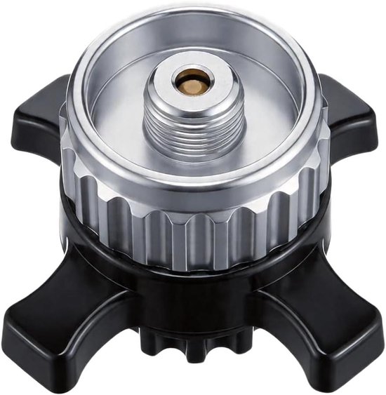 Gasadapter - Kookbenodigdheden - Kamperen Buiten - Snelkoppeling Ventiel - Compact Formaat - Zilver