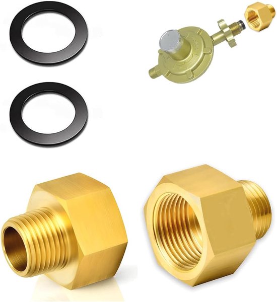 Gasadapters 1/2 inch naar 1/4 inch - 2 stuks