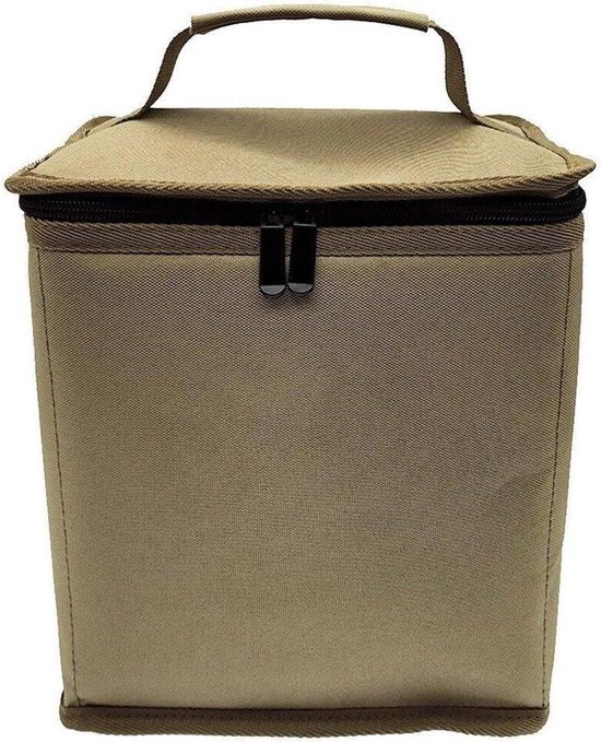 Gasblik Beschermhoes - Opbergtas Brandstoffles - Kamperen Koken - Botsingsbestendig - 22x24x16cm - Kaki