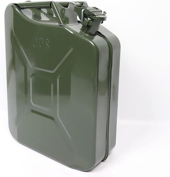 Gasblik Koudgewalst - Brandstof Can Uitloop Systeem - Brandstof Opslag - Dubbellaags Afdichting - 5-20 Liter - Zwart