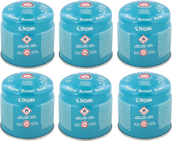 Gasblikje - 6 X 190gram - Butaan van Merkloos