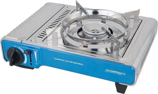 Gasbrander voor camping - 1 brander, 2200 watt - Compact en draagbaar - Outdoor gasfornuis met opbergtas van Vidaxl