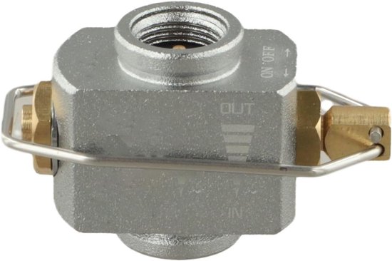 Gasbus Adapter - Kooktoestel Ventiel - Buiten Koken - Drukverlichtingsbescherming - 10 x 6 x 6 cm - Zilverkleurig