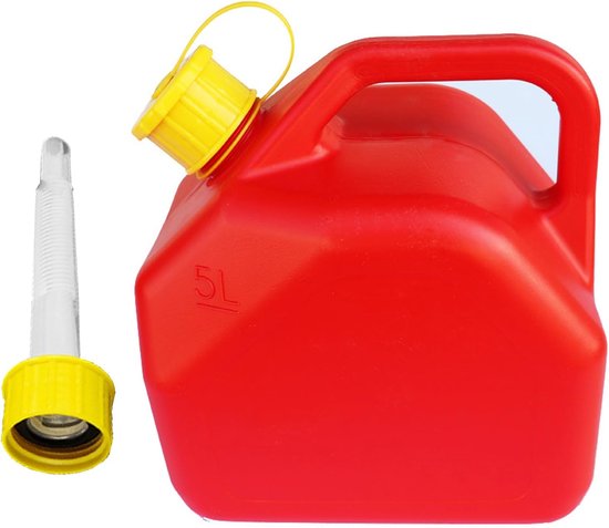 Gasbus Container - Brandstof Opslag - Buiten Gebruik - Vlamvertragend ABS - 5 Liter - Rood