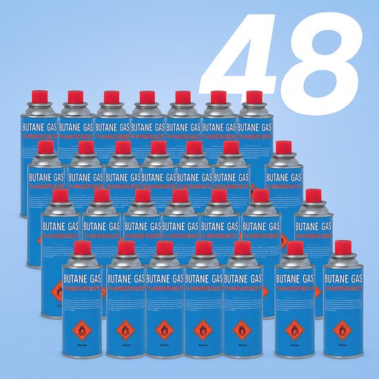 Gasbussen Butaangas – Voordeelverpakking 48 Stuks – 227 Gram per Bus van Hanos.