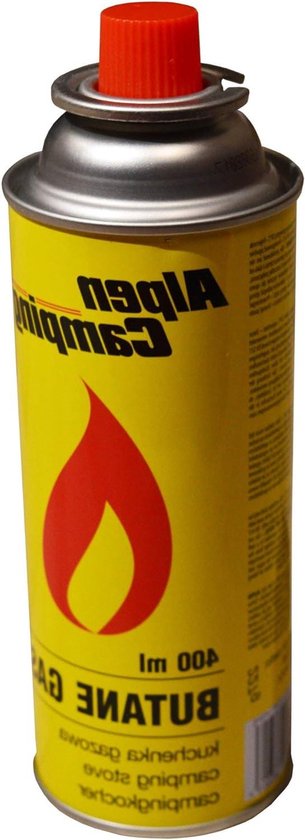 Gascartouches - Universele gasbus - Kamperen en buiten koken - Met ventiel - 400 ml - Aluminium