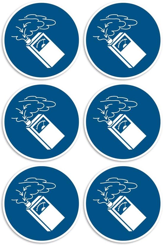 Gasdetector Gebruik Veiligheidsstickers Ø 5 cm (6 stuks)
