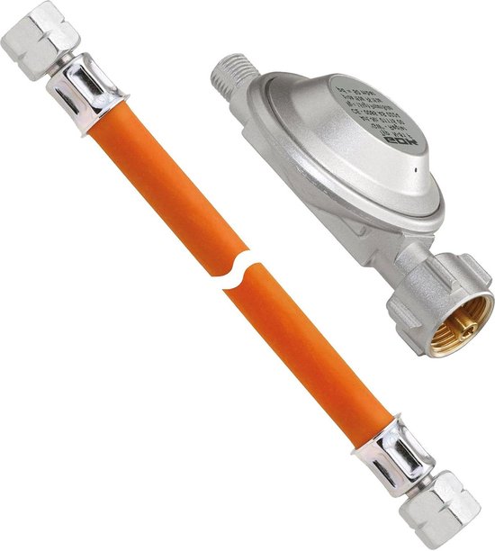 Gasdrukregelaar incl. 150 cm gasslang - 50 mbar drukregelaar voor gasfles van GOK