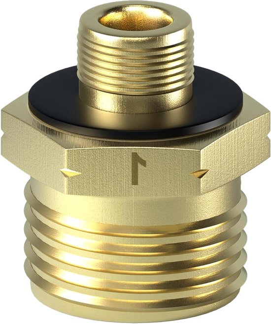 Gasflesadapter Messing - Gasadapter Europa - Aansluiten Gasflessen - Voor Italiaanse Zwitserse - M10 x 1.5 AG - Goud