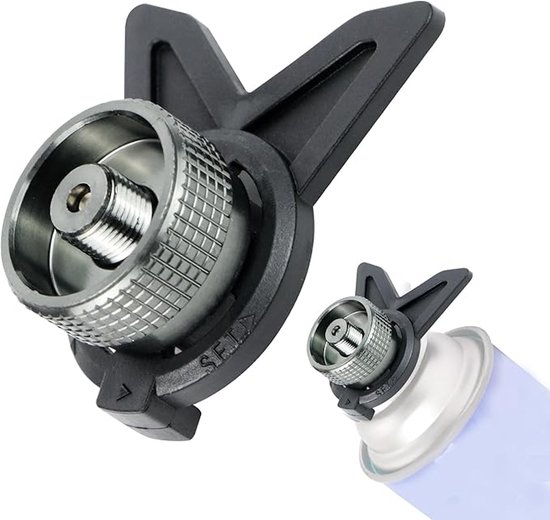 Gasflesadapter met beugel - Gasflesadapter - Kleine gasflesadapter - Gasfles - Draagbaar - Adapter - Campingfornuisadapter - Voor picknickkooktoestellen in de buitenlucht van Adventure Goods