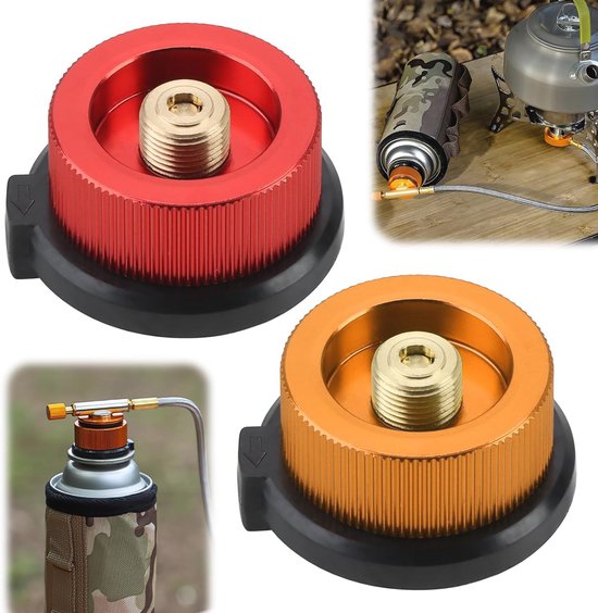 Gasflesadapter voor Butaanbus - 2 Stuks Universele Connectors voor Camping