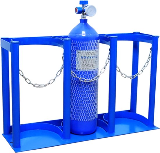 Gasfleshouder - Fles Stabilisator - Flessen Veilig Opbergen - Verstelbare Ketting - 40 cm Hoog - Blauw