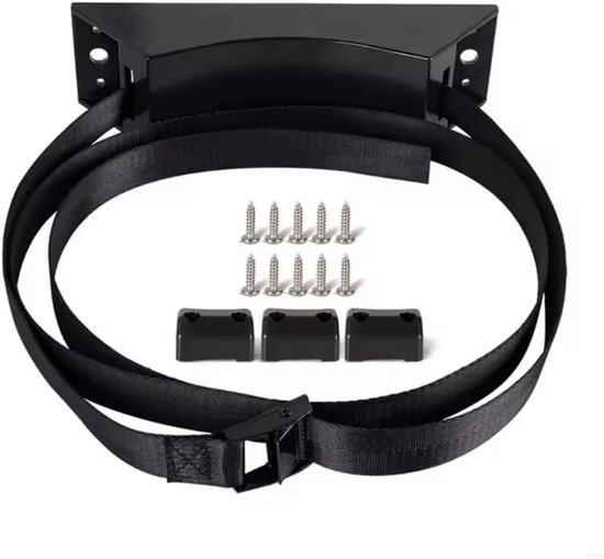 Gasfleshouder - Flessenband - Camper Stabiliteit - Verstelbare Nylonband - 2 Meter - Zwart