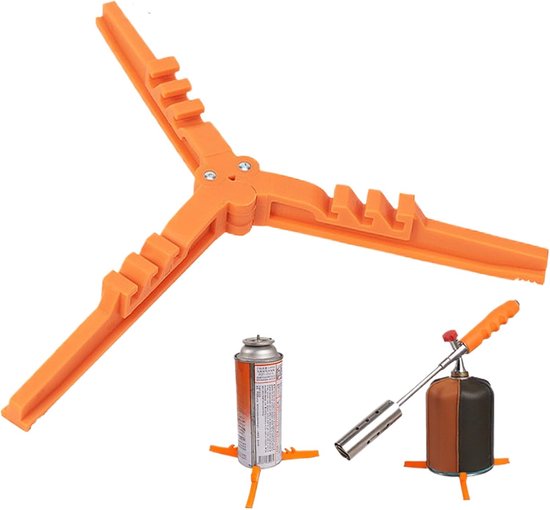 Gasfleshouder - Tank Statief - Kamperen Buiten - Opvouwbaar Ontwerp - 18 x 18 cm - Oranje