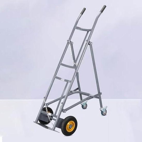 Gasfleshouder Trolley - Cilinderwagen Wielen - Veilig Transport - Verstelbare Ketting - 40/50 Liter - Blauw