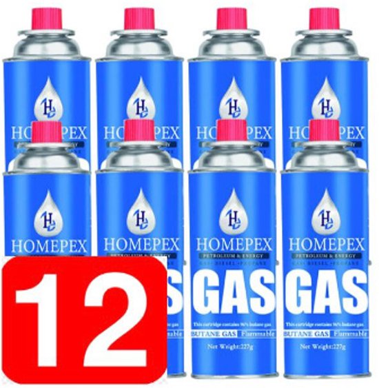 Gasflessen - Butaan Gasflessen - 12 x 227g -camping Gasbussen van N-assist