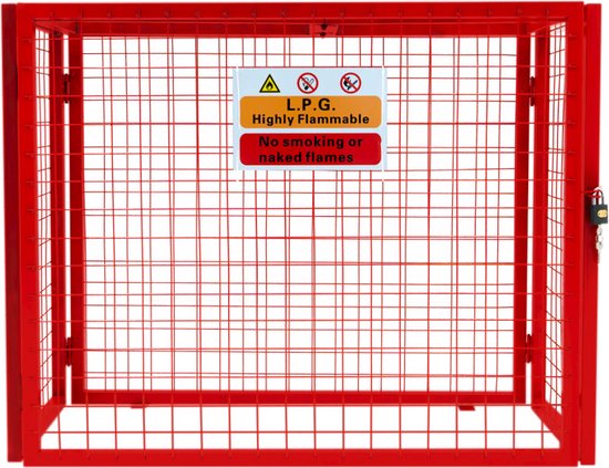 Gasflessenkooi opvouwbare staalgaas veiligheidsopslag 3 x 19kg Gasflessen van Merkloos