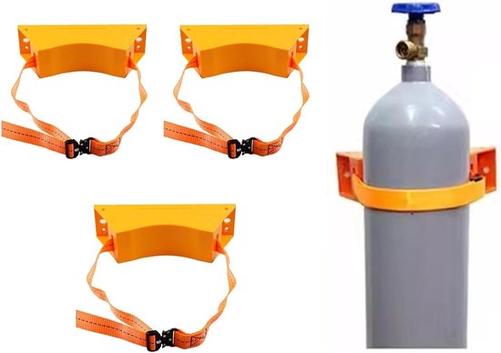 Gasflessenopbergrek - Cilinderhouder - Veilig Opbergen - Verbeterde Gesp - 8-40 Liter - Grijs