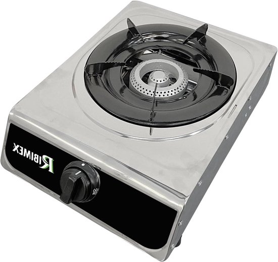 Gasfornuis 1 Vuur - Camping Kookplaat - Buiten Koken - Roestvrij Staal - 2.9kw - Zilver