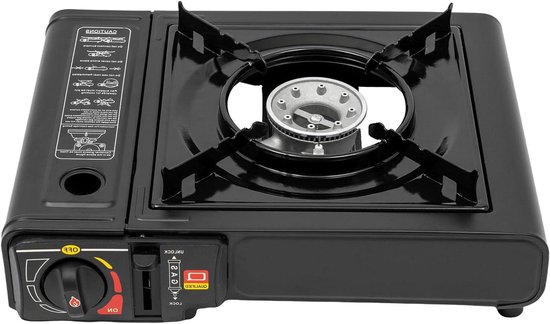Gasfornuis Buiten - Camping Kooktoestel - Buiten Koken - Efficiënt Verbrandingssysteem - 34 x 26 x 8 cm - Zwart