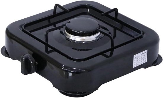 Gasfornuis Camping - Draagbare Kookplaat - Buiten Koken - Efficiënte Warmteafgifte - 28 x 7 x 32 cm - Zwart