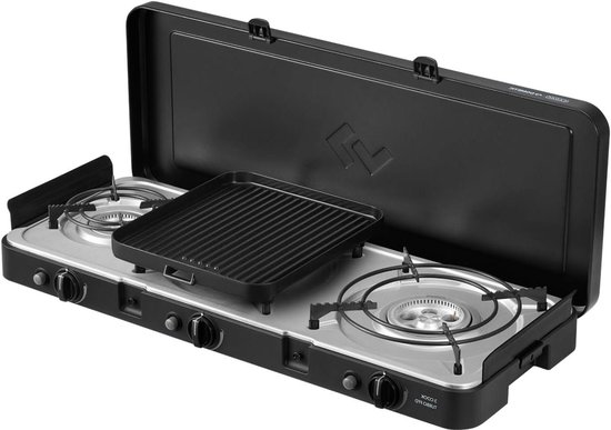 Gasfornuis Deluxe - Draagbare Kookplaat - Outdoor Koken - Veiligheidsfunctie - 50mBar - Zwart