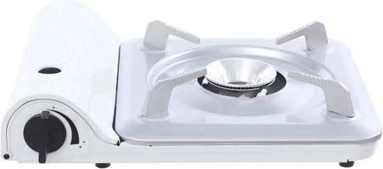 Gasfornuis Draagbaar - Camping Kooktoestel - Buiten Koken - Hoge 3500W Vermogen - 33.5 x 27 x 8.5 cm - Zilver