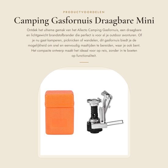 Gasfornuis Draagbaar Lichtgewicht - Gasfornuis Camping - Mini Gasfornuis - Outdoor Fornuis - Voor Picknick/Wandelen - Compact ontwerp - Kampeerfornuis