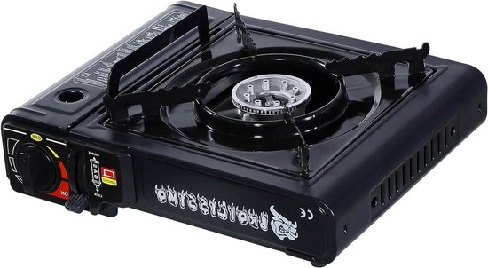 Gasfornuis outdoor campingkooktoestel 1-pits met draagkoffer - piëzo-ontsteking - gaspatronen 227 g van Merkloos