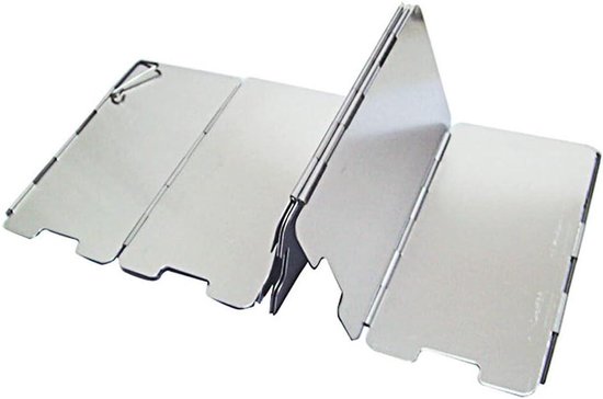 Gasfornuis Windscherm - Opvouwbaar Windscherm - Kamperen Koken - 9 Platen - Compact Lichtgewicht - Zilverkleurig