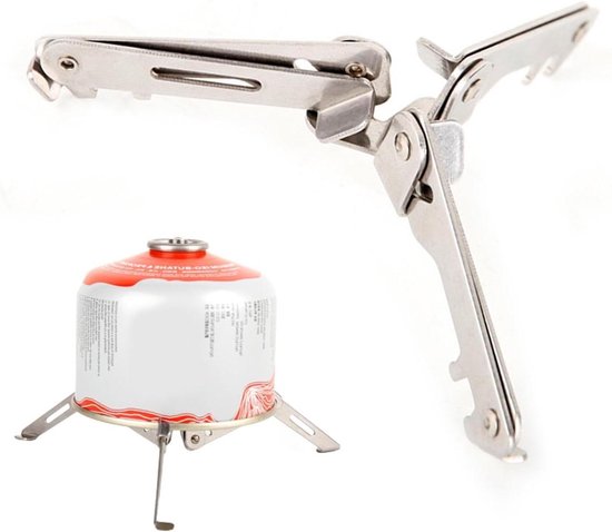 Gasjerrycan statiefhouder - Fornuisbasis houder - Kamperen en buiten - Stabiele driehoek structuur - 17.5 x 16 x 4 cm