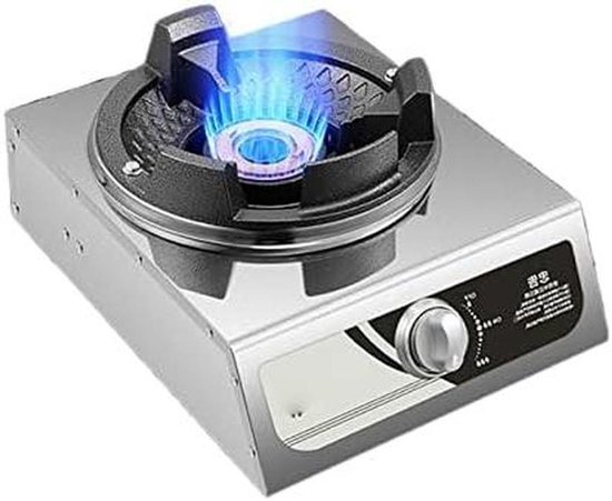 Gaskookplaat Enkele Brander - Draagbaar Fornuis - Buiten Koken - Roestvrij Staal - 40kW Vermogen - Zilver