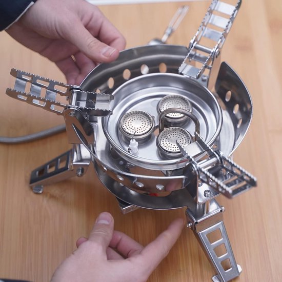 Gaskooktoestel voor camping brander 6800 W verstelbaar 3 branders Ultralicht windbestendig voor reizen met rugzak draagbaar kooktoestel op propaan - Outdoor kooktoestel van Fire-Maple