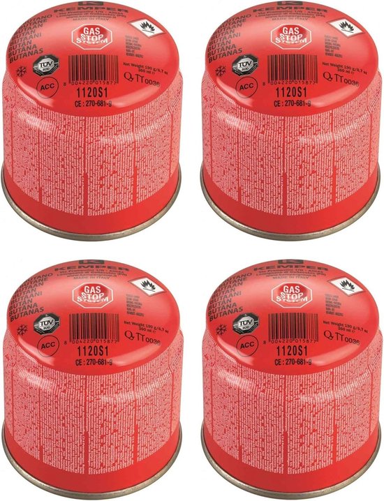 Gaspatronen 4 Stuks - Universele Cartouches - Buiten Koken - Membraan Veiligheidssysteem - 190 Gram Butaan