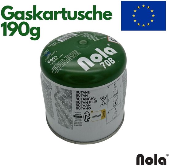 Gaspatroon - Butaan Cartridge - Kamperen Koken - Gas Lock Systeem - 190 gram - Groen Wit