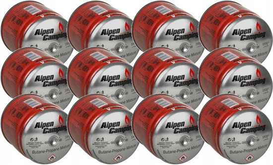 Gaspatroon Propaan Butaan - Energiebron Container - Kamperen Koken Soldeer - GAS-Stop Systeem - 400 ml 190 g - Rood