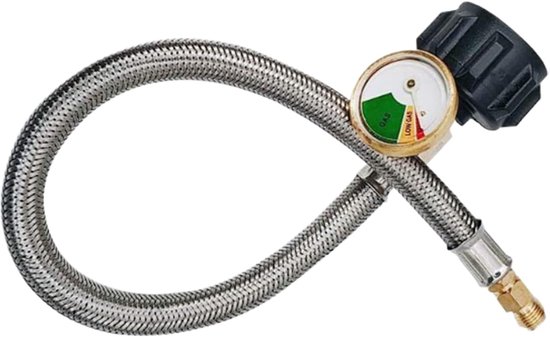 Gasregelslang - Mobiele slang met meter - Veilig koken buiten - Realtime display - 15 inch