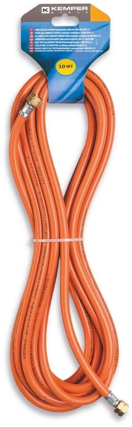 Gasslang 10 meter Professioneel – 3/8″ Links Koppelingen – DIN 4815 – Voor Gasbrander, Bitumenwerk, Dakreparatie van Merkloos