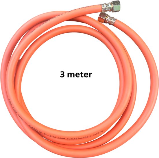 gasslang 3 meter propaan gas slang 2x 3/8 linkse draad