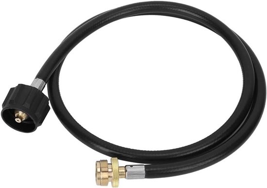 Gasslang Adapter - Tankconnector Slang - Buiten Koken - Veilige Gasverbinding - 1.2 Meter - Zwart